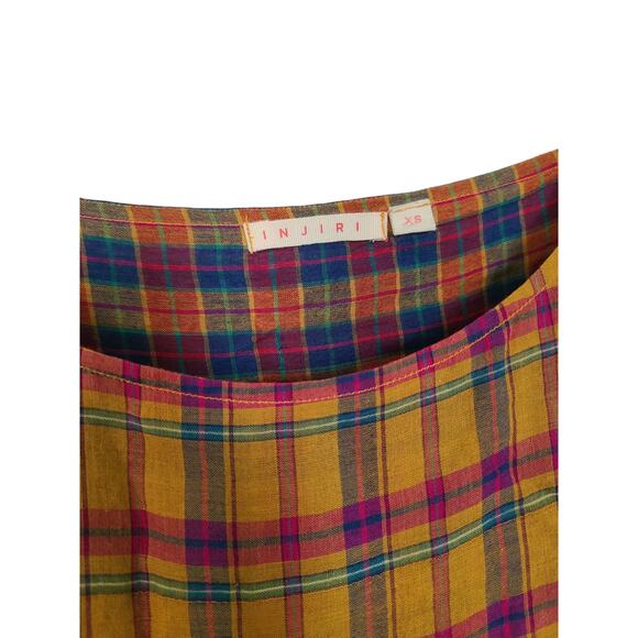 INJIRI PATCHWORK PLAID MUTICOLOR CAMISOLE DRESS Size XS - Picture 2 of 7